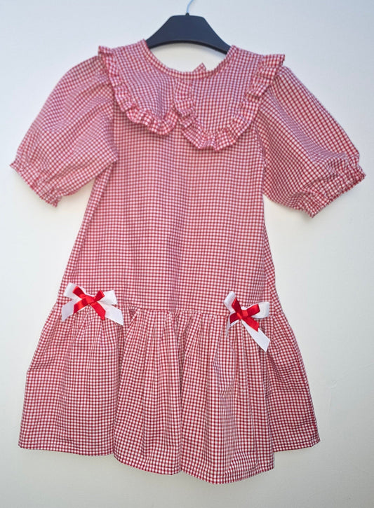 Red school dress age 7-8y